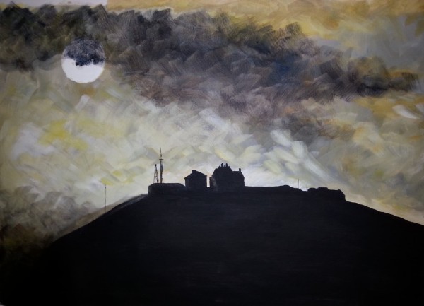 A dark and stormy night on the hill.